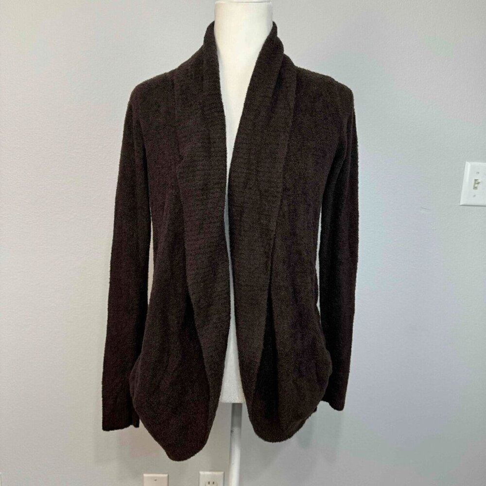 Barefoot Dreams CozyChic Lite Women's Open Front Cardigan Long Sleeve Brown XS/S